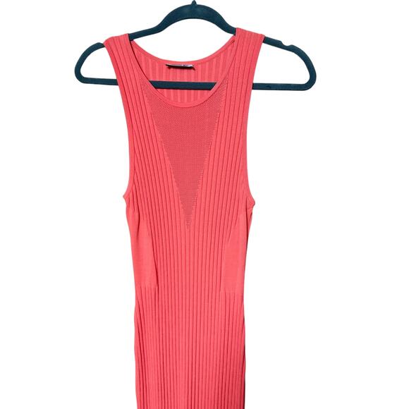 Jason Wu Ember Knit Midi Dress Size Small Viscose Blend Coral Orange Sleeveless - Picture 10 of 11